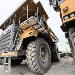 AEOLUS dump truck tyres on a Caterpillar 777 in a large-scale mining operation